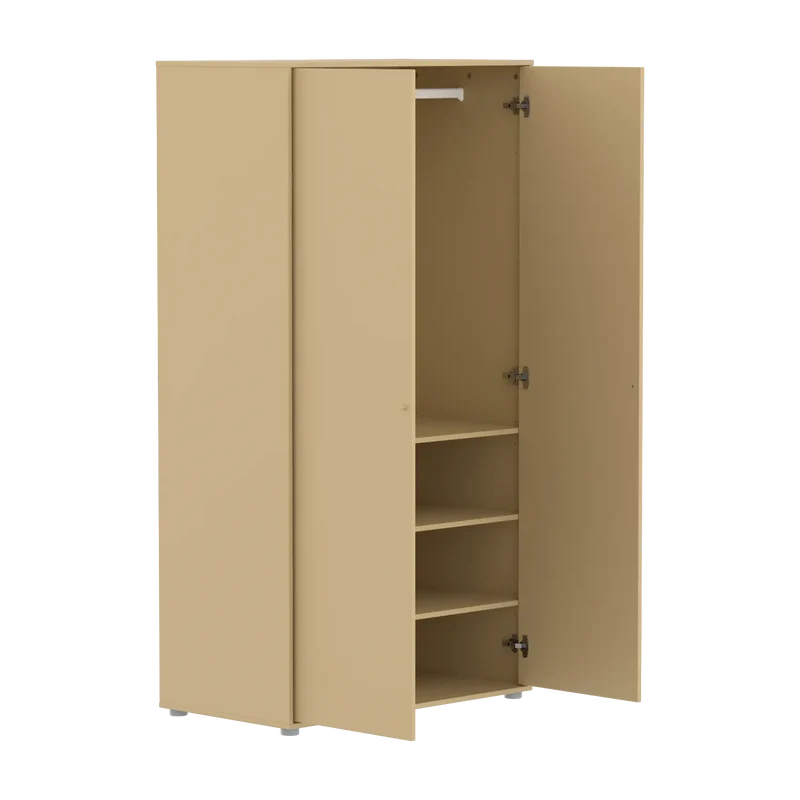 Flexa Saga Kleiderschrank, 2 Türen mit Kieferfronten Sand/Grau