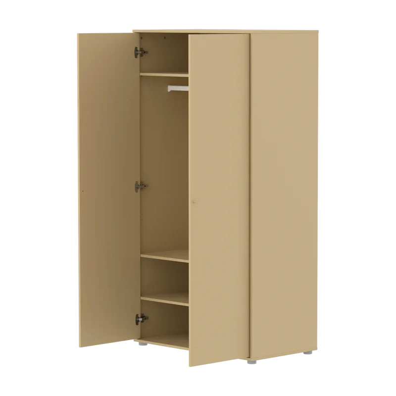 Flexa Saga Kleiderschrank, 2 Türen mit Kieferfronten Sand/Grau
