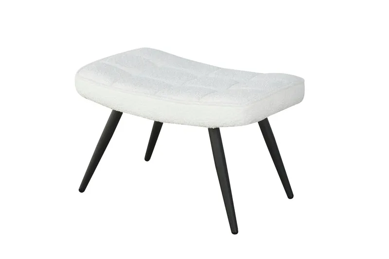 Hocker Uta / Cord grau, Samt schwarz, Webstoff dunkelgrau, Samt dunkelgrün, Webstoff sandfarben / Gestell schwarz pulverbeschichtet / Fuß-Ablage / Sitzhocker / B 60, H 39, T 41 cm