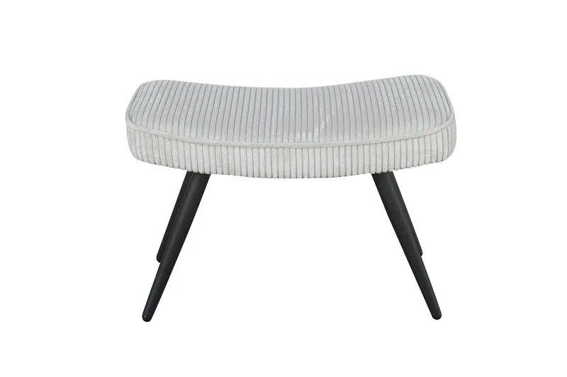 Hocker Uta / Cord grau, Samt schwarz, Webstoff dunkelgrau, Samt dunkelgrün, Webstoff sandfarben / Gestell schwarz pulverbeschichtet / Fuß-Ablage / Sitzhocker / B 60, H 39, T 41 cm