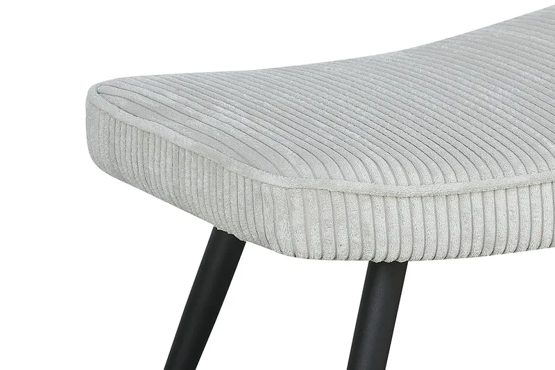 Hocker Uta / Cord grau, Samt schwarz, Webstoff dunkelgrau, Samt dunkelgrün, Webstoff sandfarben / Gestell schwarz pulverbeschichtet / Fuß-Ablage / Sitzhocker / B 60, H 39, T 41 cm