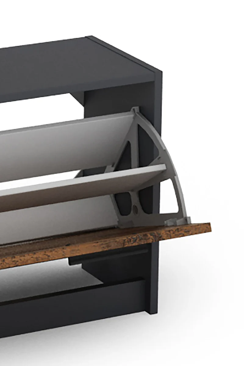 Garderoben-Set TAMINA / Kommode mit Schuhschrank + hängende Garderobe mit Spiegel / in Old Wood (Altholz-Optik), Artisan Eiche (Eiche-Optik) oder Light Atelier (Beton-Optik) / Flur-Schrank / Schränke / Regal / 100 x 190 x 25 cm (B x H x T)