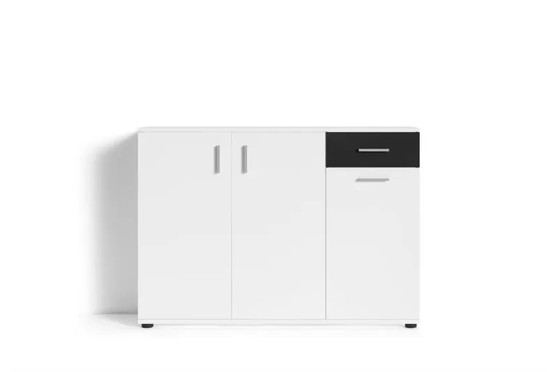 Kommode JAKOB / 3-trg. mit 1 Schubkasten / in Artisan Eiche (Eiche-Optik), weiß oder Old Wood (Altholz-Optik) / Sideboard / B 110, H 83,5, T35,5 cm