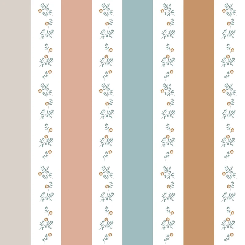 Dekornik Tapete Portofino Colour Streifen with flowers Streifen 100 x 280