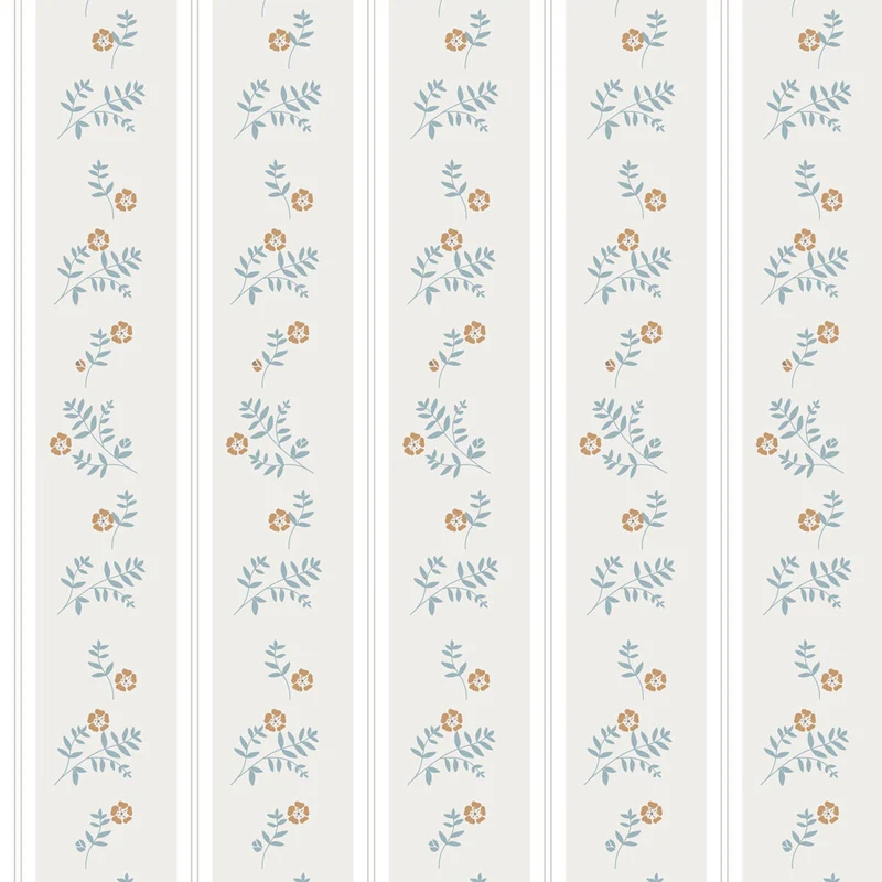 Dekornik Tapete French Cottage Blumen Streifen 100 x 280