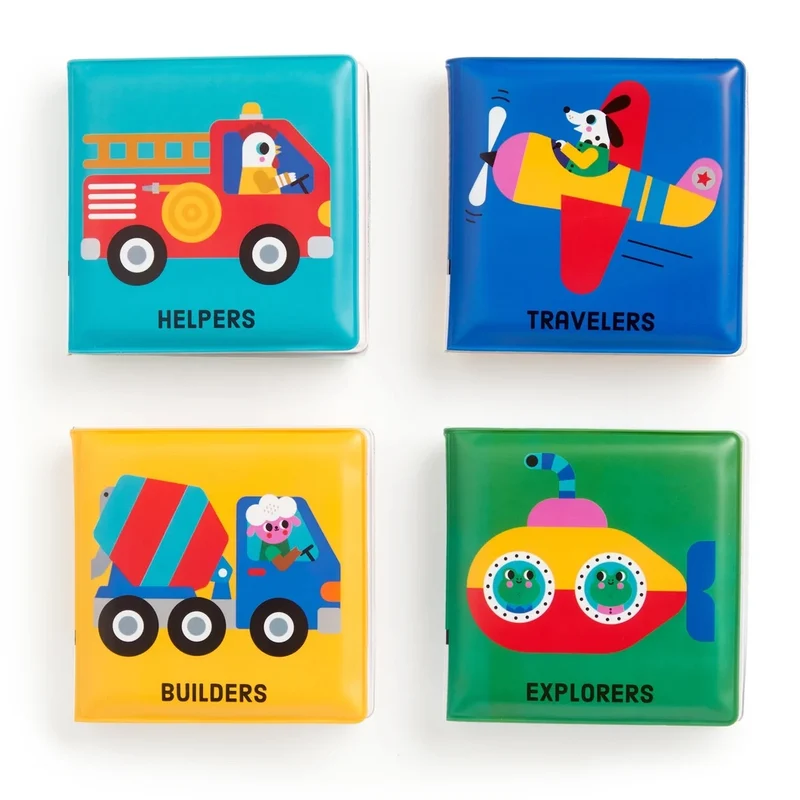 COLOUR MAGIC BATH BOOK SET OF 4 MINI BOOKS - THINGS THAT GO