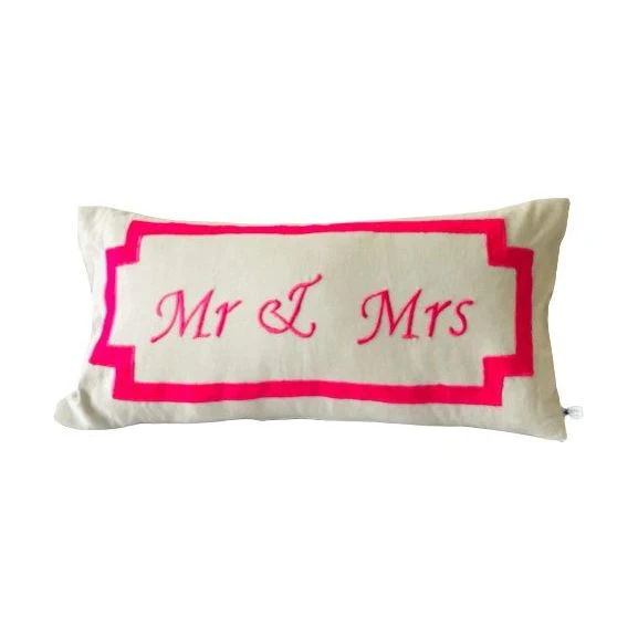 Personalized Wedding Gift, Mr and Mrs Lumbar Pillows