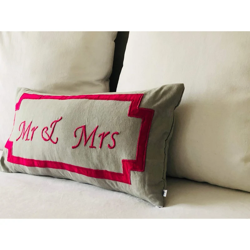 Personalized Wedding Gift, Mr and Mrs Lumbar Pillows