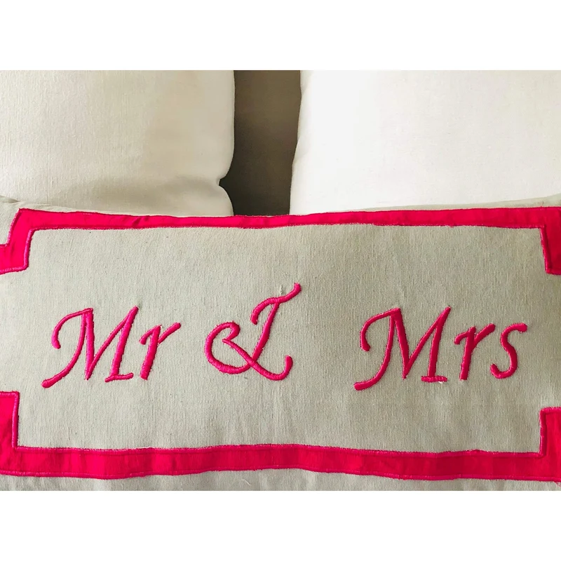 Personalized Wedding Gift, Mr and Mrs Lumbar Pillows