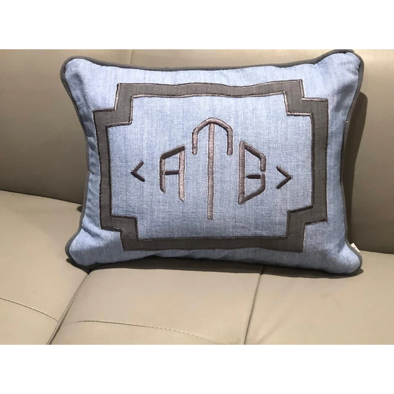 Gray Monogram room decor, Children Pillow decor, Boys bedding