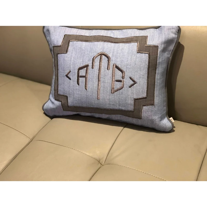 Gray Monogram room decor, Children Pillow decor, Boys bedding