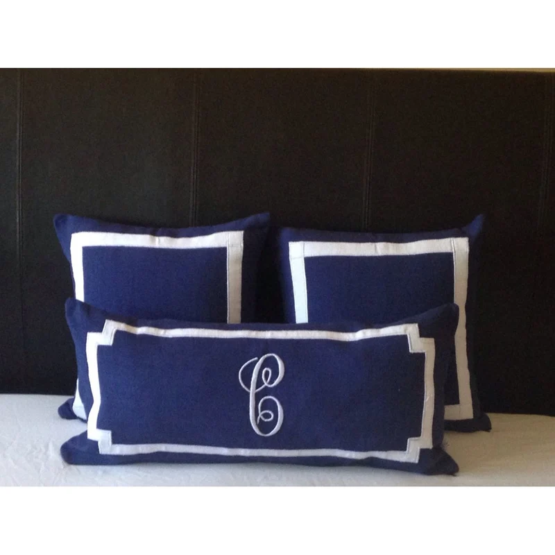 Long Lumbar Oblong Pillows, Monogram Lumbar Pillows