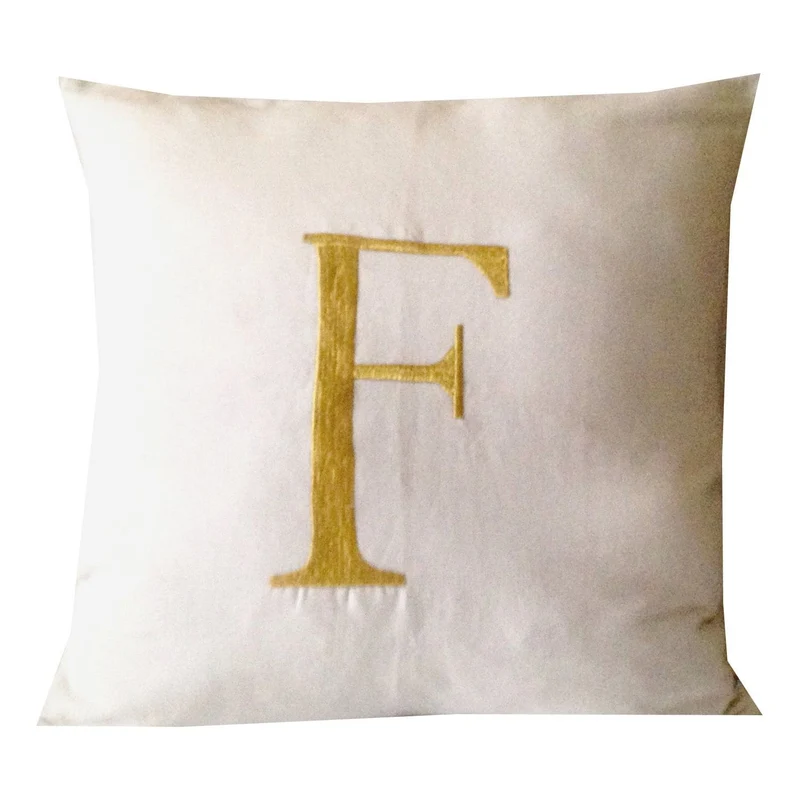 Monogram Personalised Christmas Gifts, Euro Gold Embroidered Shams