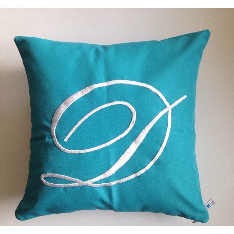Outdoor turquoise pillow, Sun room Pillows