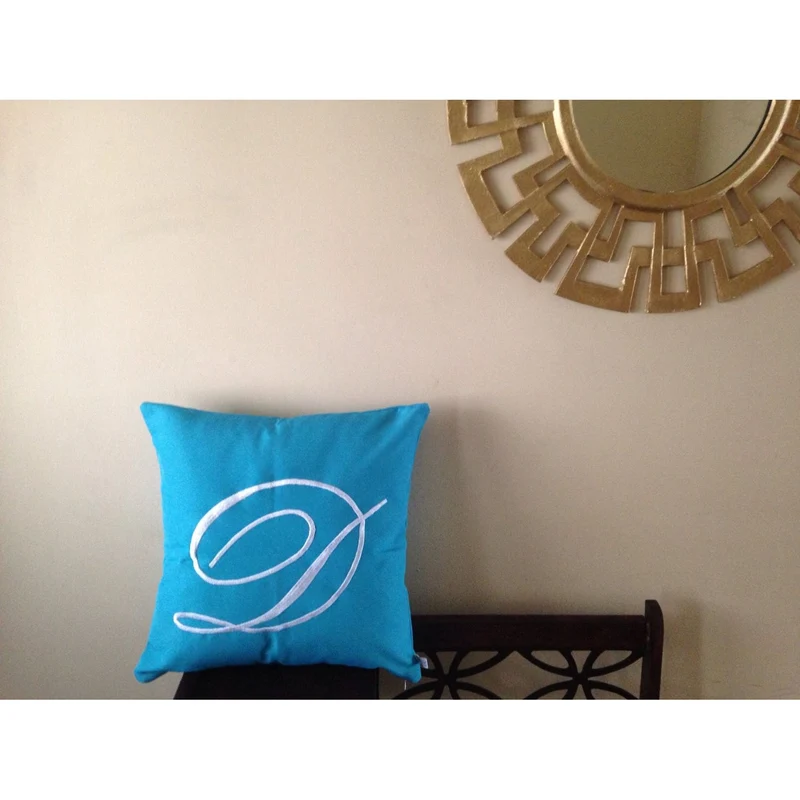Outdoor turquoise pillow, Sun room Pillows