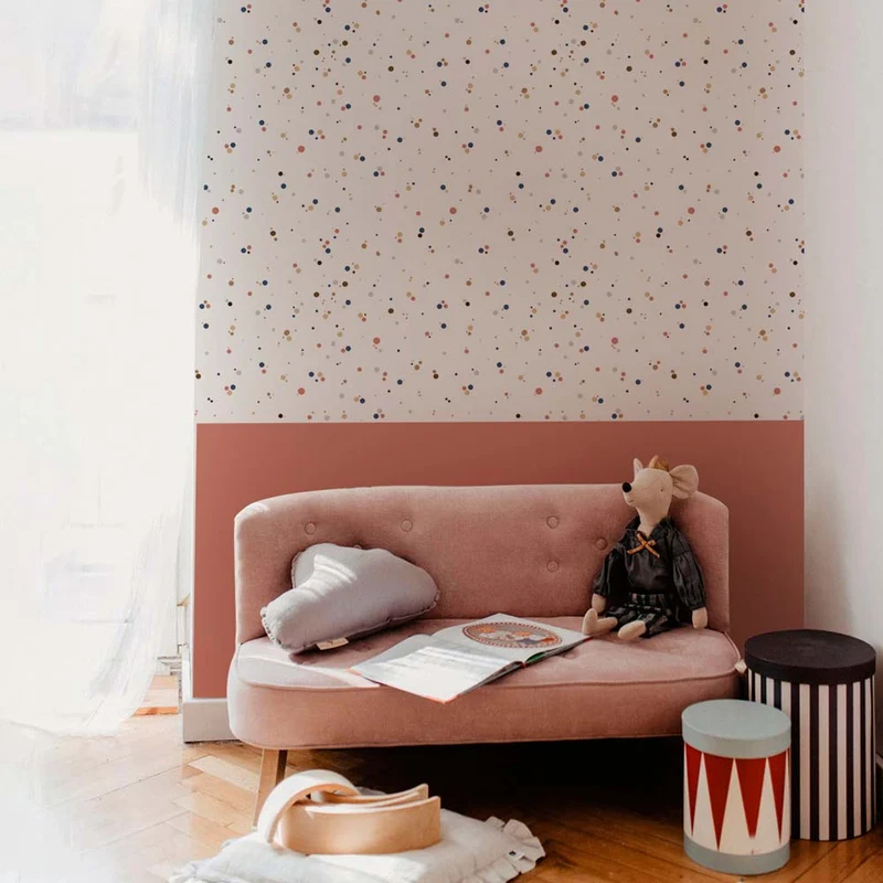Dekornik Tapete Simple dots minimini cinnamon blue Streifen 50 x 280