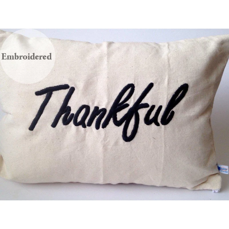 Thankful Word Pillow Covers, Thanksgiving Pillows