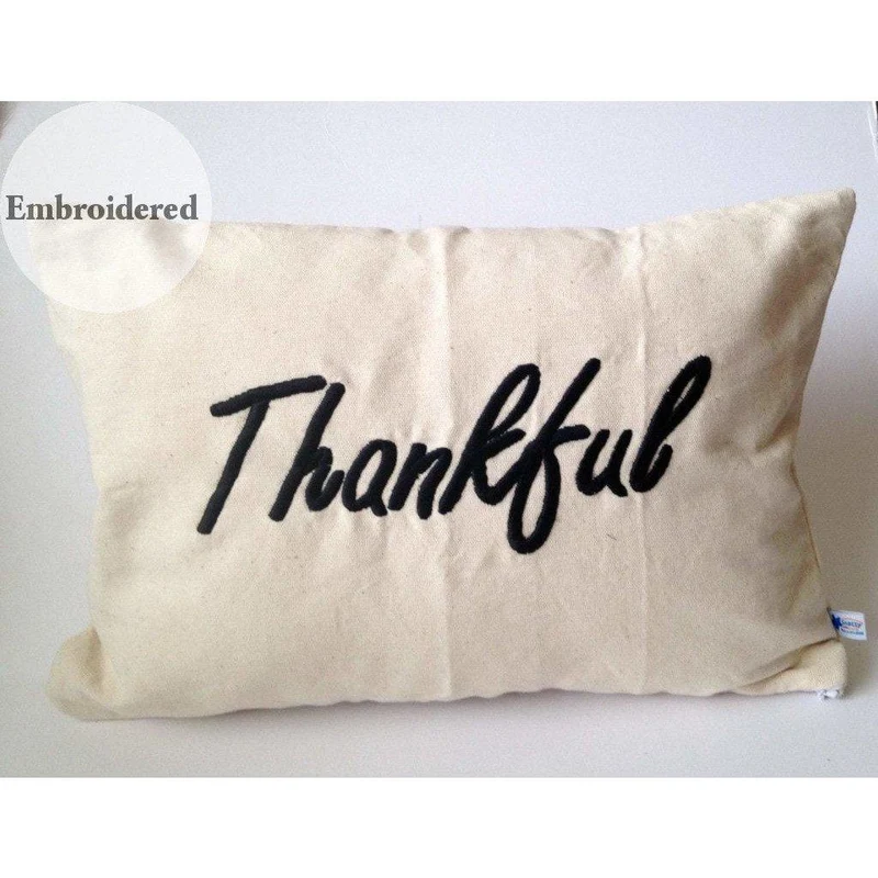 Thankful Word Pillow Covers, Thanksgiving Pillows