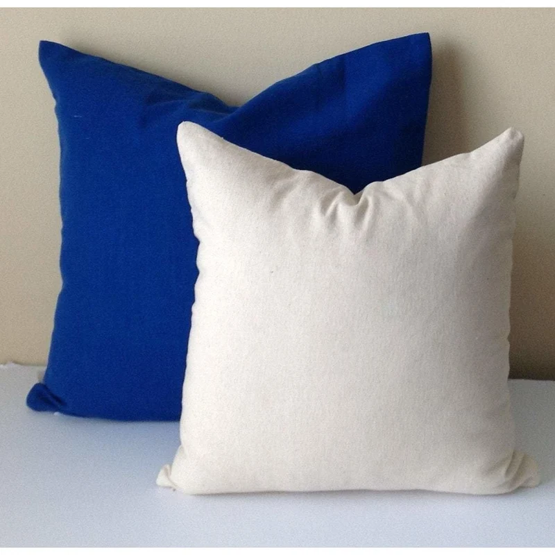 Set of two, Solid cotton Pillows, Big pillow cover, plain pillows,