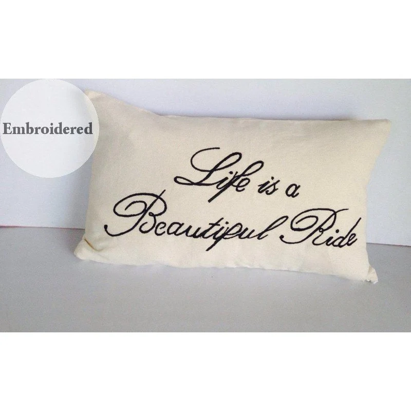 Quote Pillows: Life is a Beautiful Ride