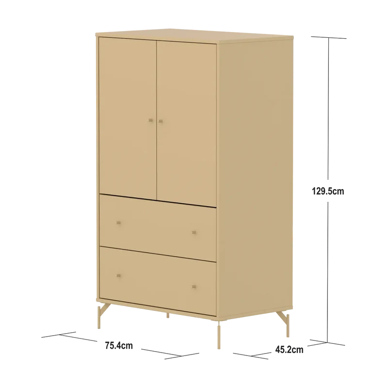 Flexa Saga Schrank, 2 Türen und 2 Schubladen Sand