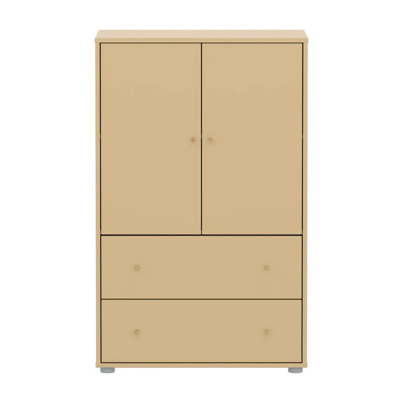 Flexa Saga Schrank, 2 Türen und 2 Schubladen Sand/Eiche/Grau
