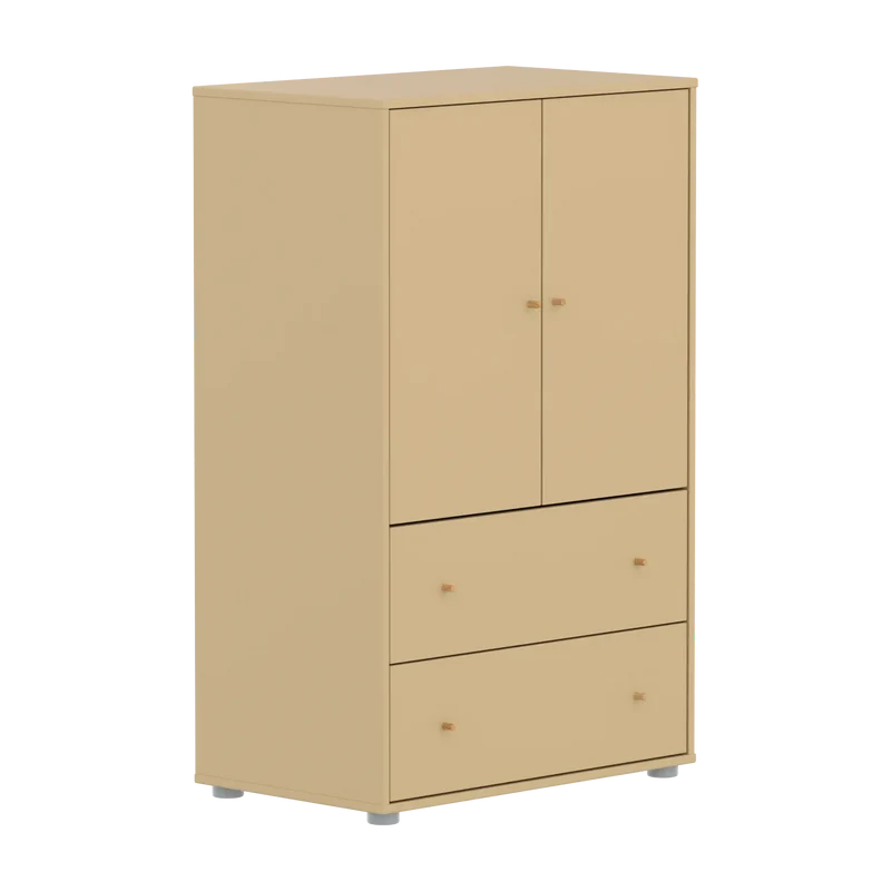 Flexa Saga Schrank, 2 Türen und 2 Schubladen Sand/Eiche/Grau