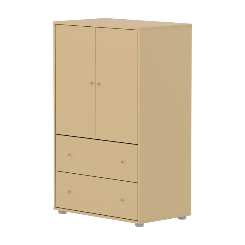Flexa Saga Schrank, 2 Türen und 2 Schubladen Sand/Grau