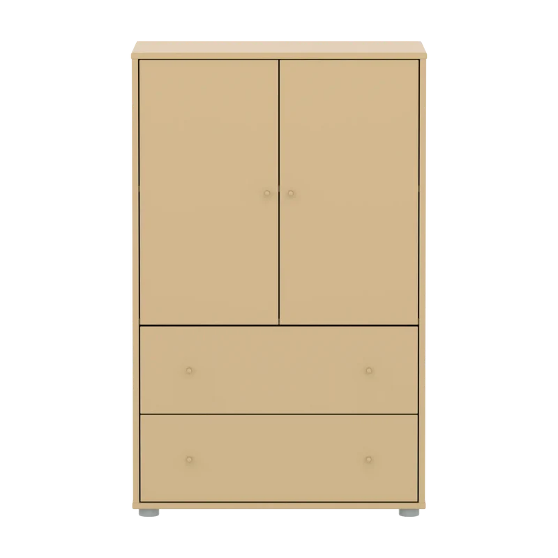 Flexa Saga Schrank, 2 Türen und 2 Schubladen Sand/Grau