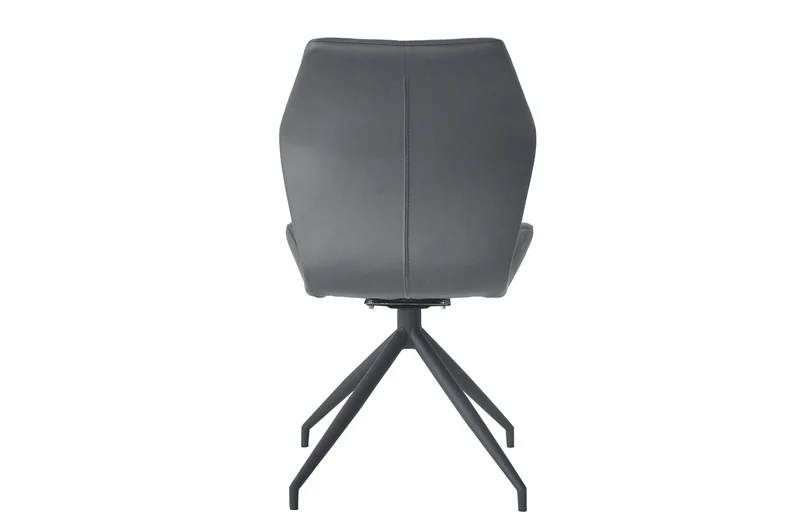 Esszimmerstuhl 2er Set IMKE / Kunstleder grau oder schwarz / Gestell Metall schwarz / Sitzschale 360° drehbar / Esszimmerstuhl / Diamanten-Steppung / B 52, H 90,5, T 62 cm