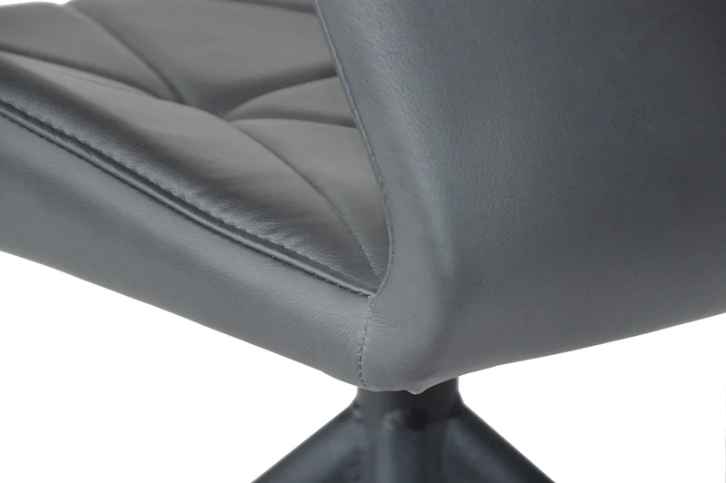 Esszimmerstuhl 2er Set IMKE / Kunstleder grau oder schwarz / Gestell Metall schwarz / Sitzschale 360° drehbar / Esszimmerstuhl / Diamanten-Steppung / B 52, H 90,5, T 62 cm