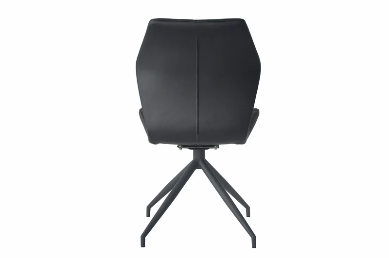 Esszimmerstuhl 2er Set IMKE / Kunstleder grau oder schwarz / Gestell Metall schwarz / Sitzschale 360° drehbar / Esszimmerstuhl / Diamanten-Steppung / B 52, H 90,5, T 62 cm
