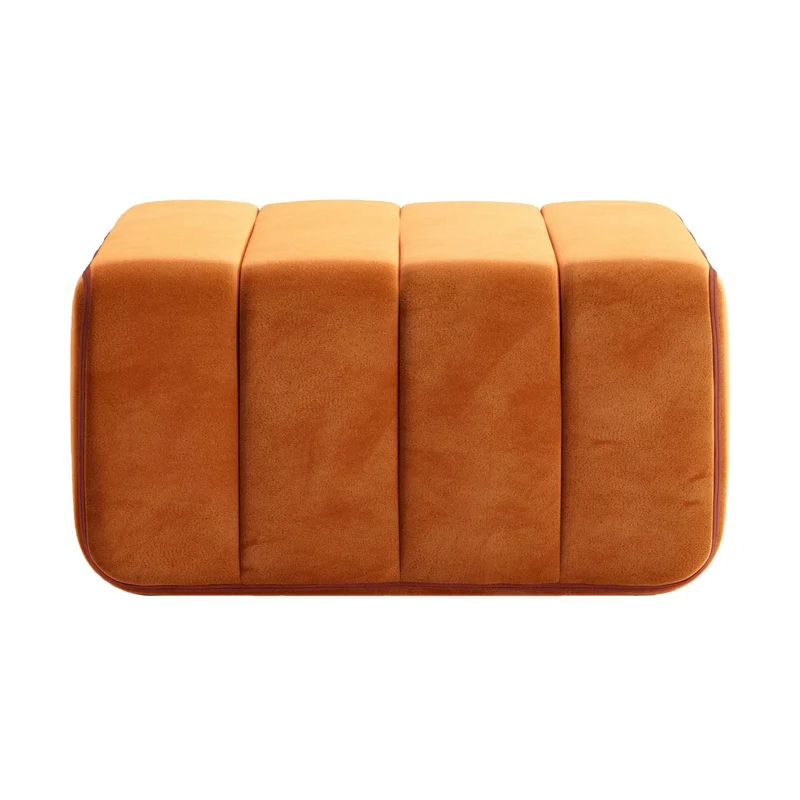 Module en tissu velours Barcelone orange 68x68x34cm Curt - Ambivalenz