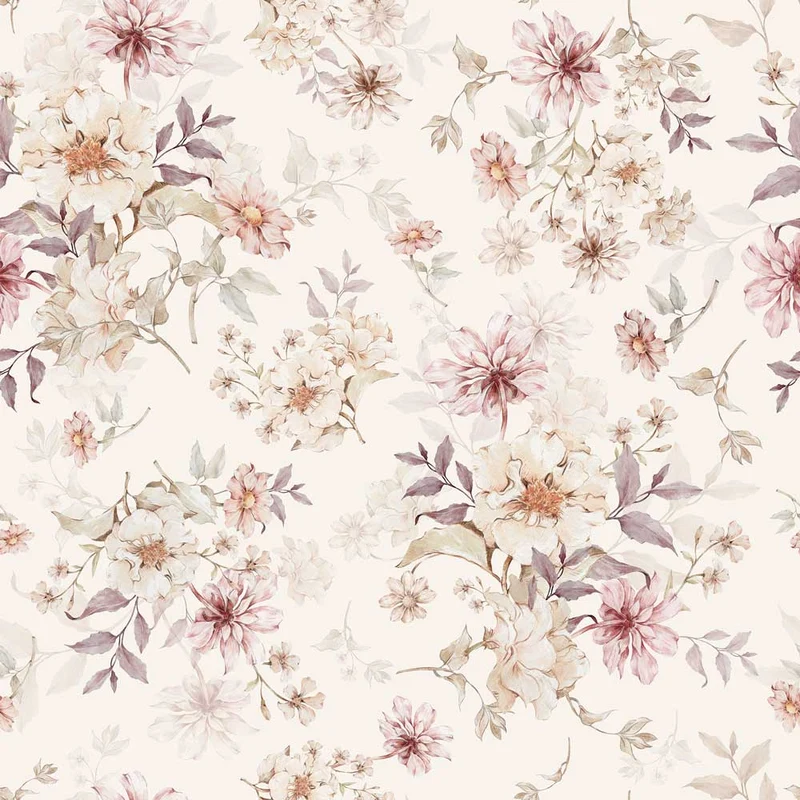 Dekornik Tapete Blumen with violet Streifen 100 x 280