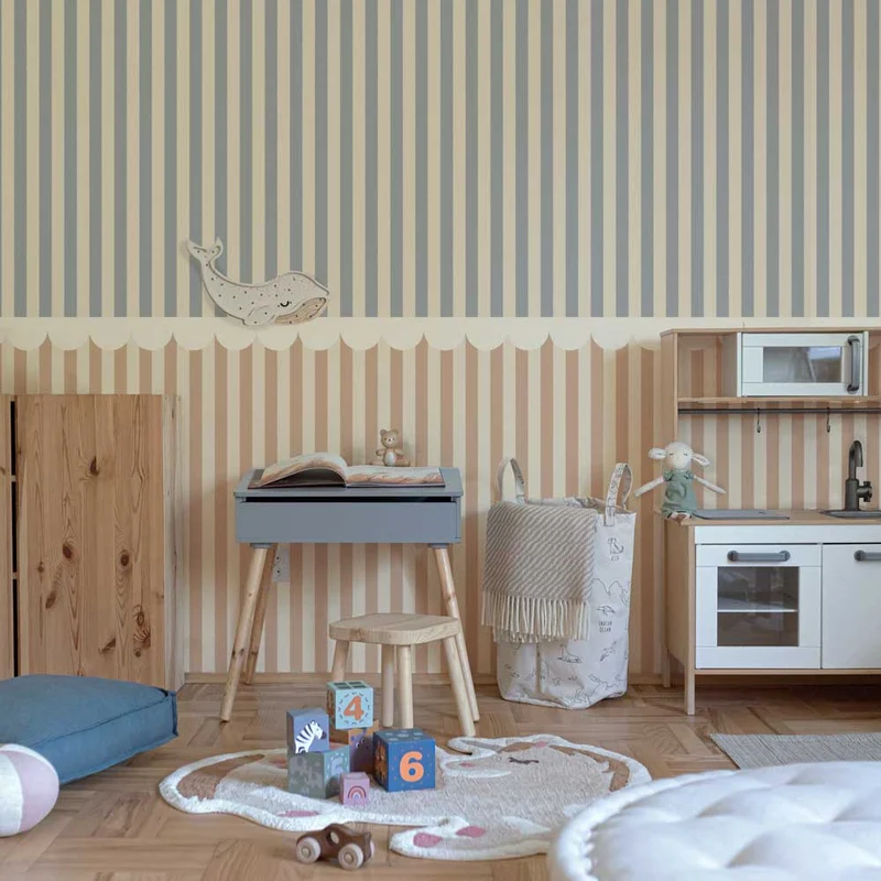 Dekornik Tapete Simple Rustic Classic Hell Streifen 50 x 280