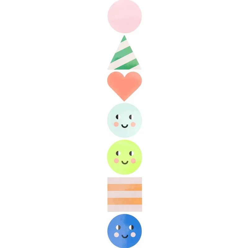 STICKER ROLL - PARTY SHAPES (120 PCS)