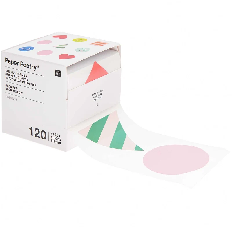 STICKER ROLL - PARTY SHAPES (120 PCS)