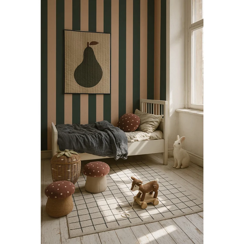 Dekornik Tapete Wide stripes royal green and pink Streifen 50 x 280