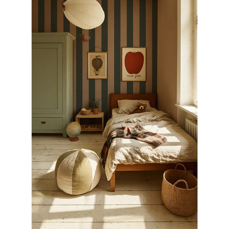 Dekornik Tapete Wide stripes royal green and pink Streifen 50 x 280