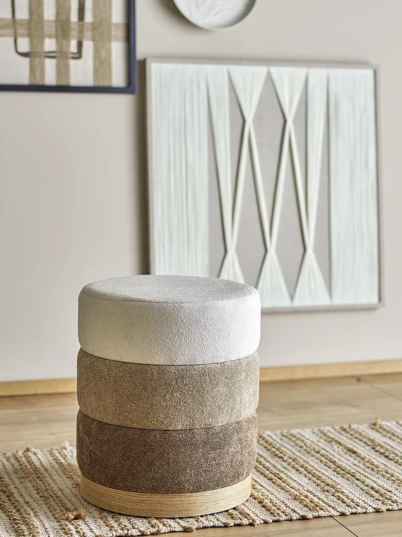 Pouf en polyester marron 40x45cm Bilbao - Bloomingville