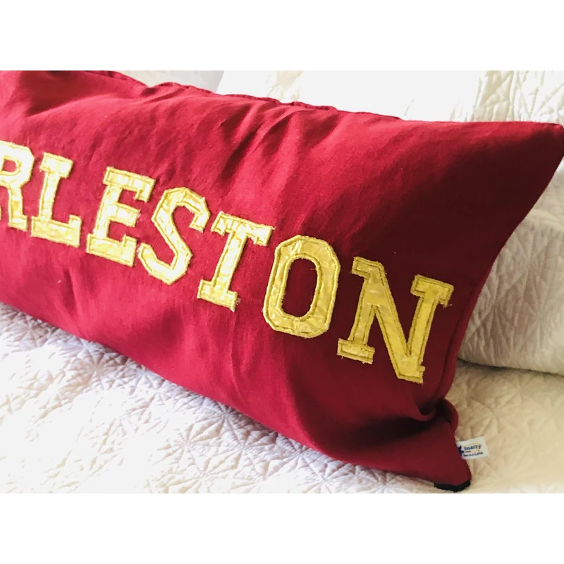 Red Personalized Name Pillow Cover, Queen/King Bed Pillow