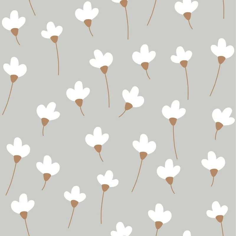 Dekornik Tapete Simple Gänseblümchen on gray Streifen 50 x 280