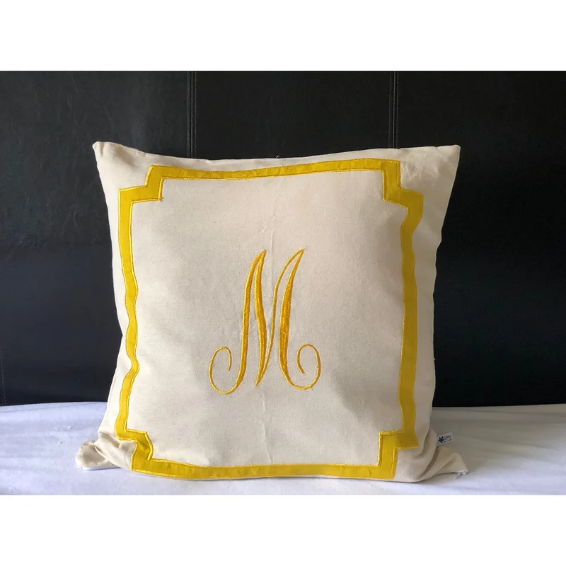 Ivory Monogrammed Pillows, Personalzed Gift, Monogram Gift Idea