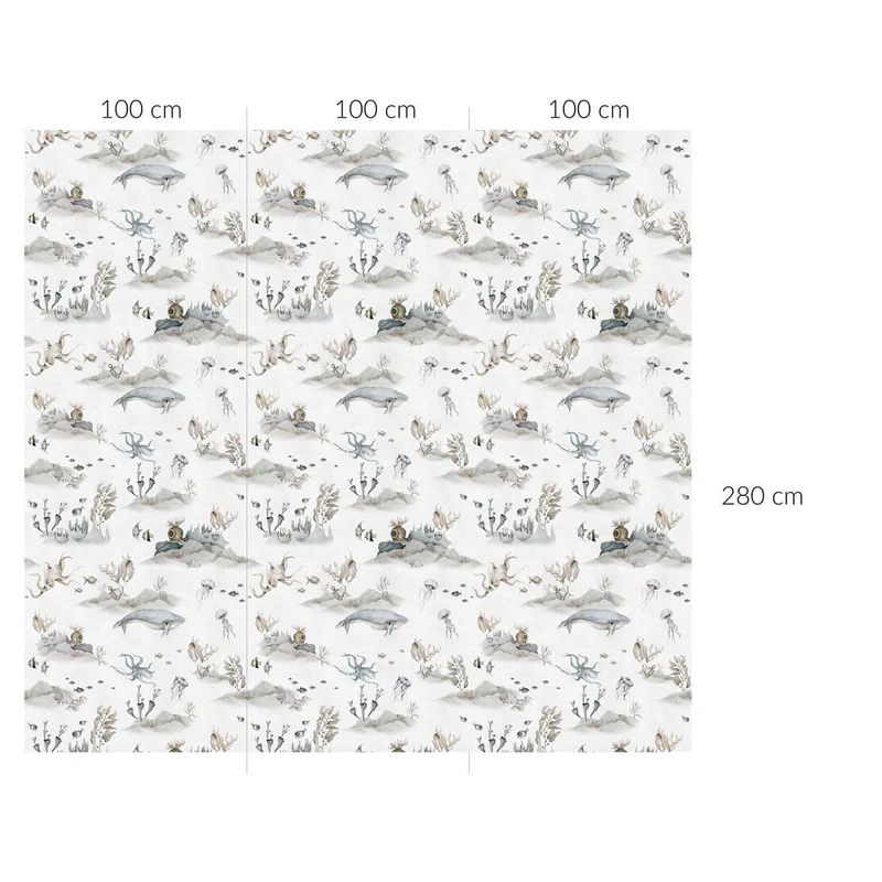 Dekornik Tapete Underwater World Weiss Streifen 100 x 280