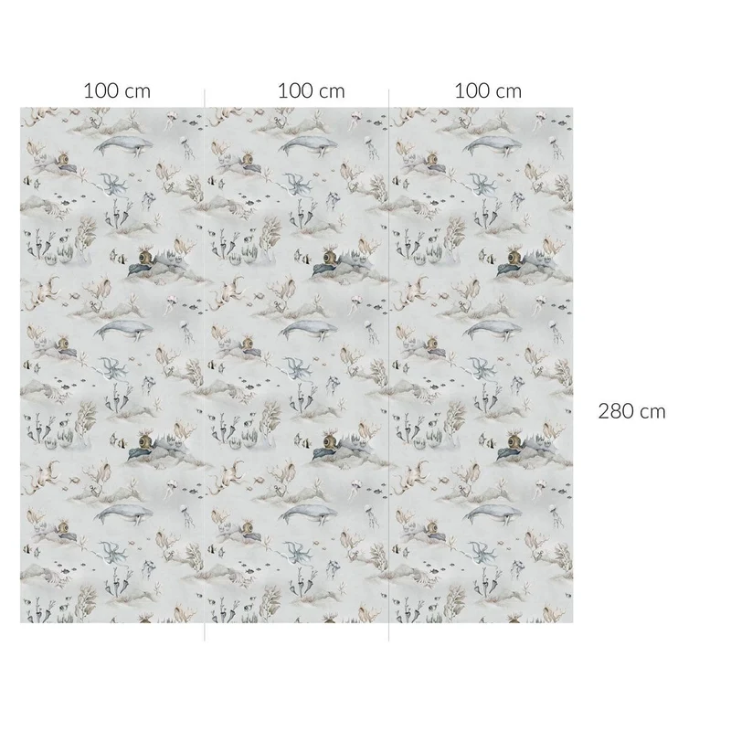 Dekornik Tapete Underwater World Grau Streifen 100 x 280
