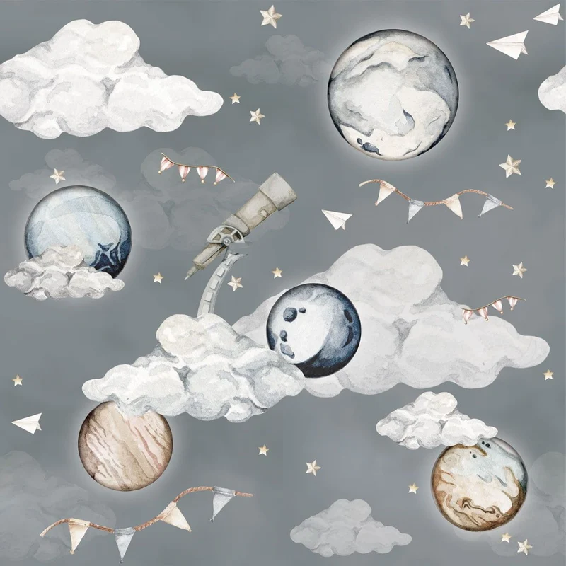 Dekornik Tapete Magic Planets Streifen 100 x 280
