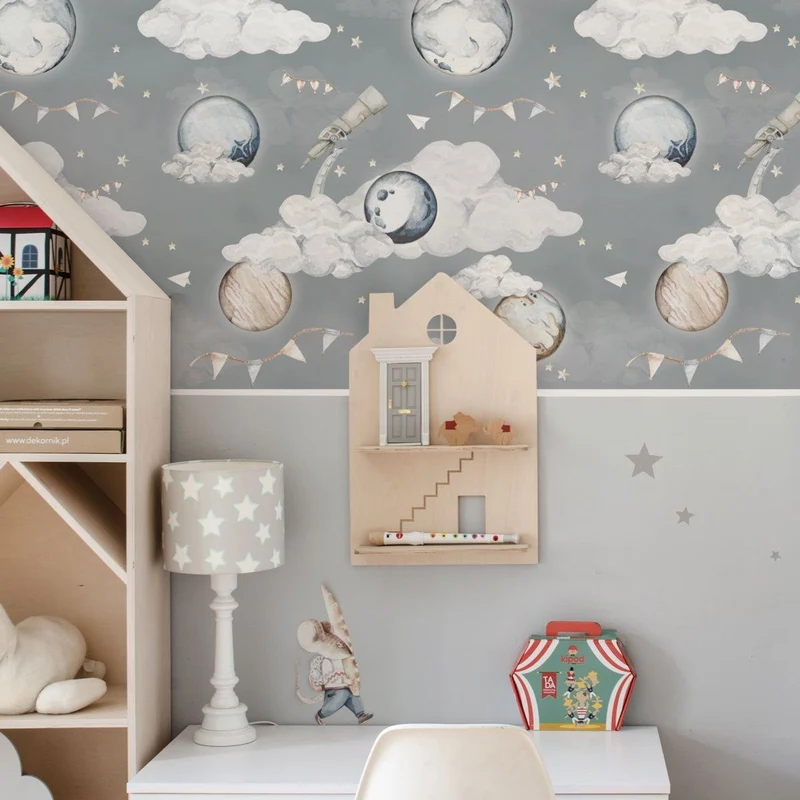 Dekornik Tapete Magic Planets Streifen 100 x 280