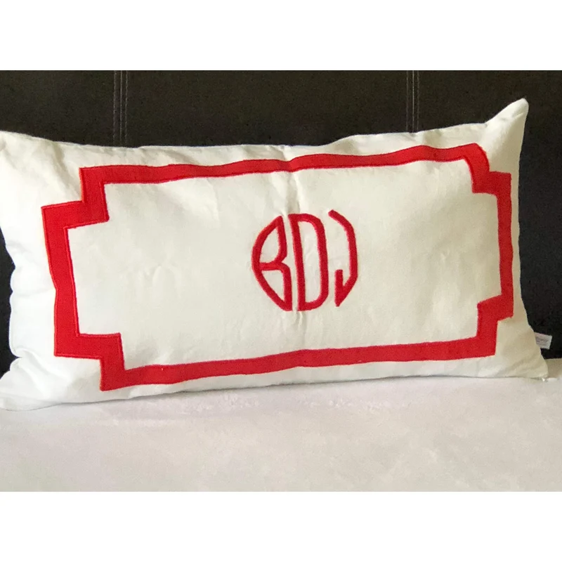Couples gift, Monogrammed Pillows, Anniversary Gift Ideas, 12"x 20"