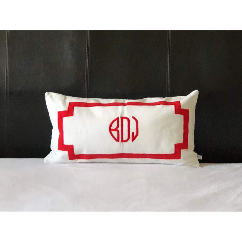 Couples gift, Monogrammed Pillows, Anniversary Gift Ideas, 12"x 20"