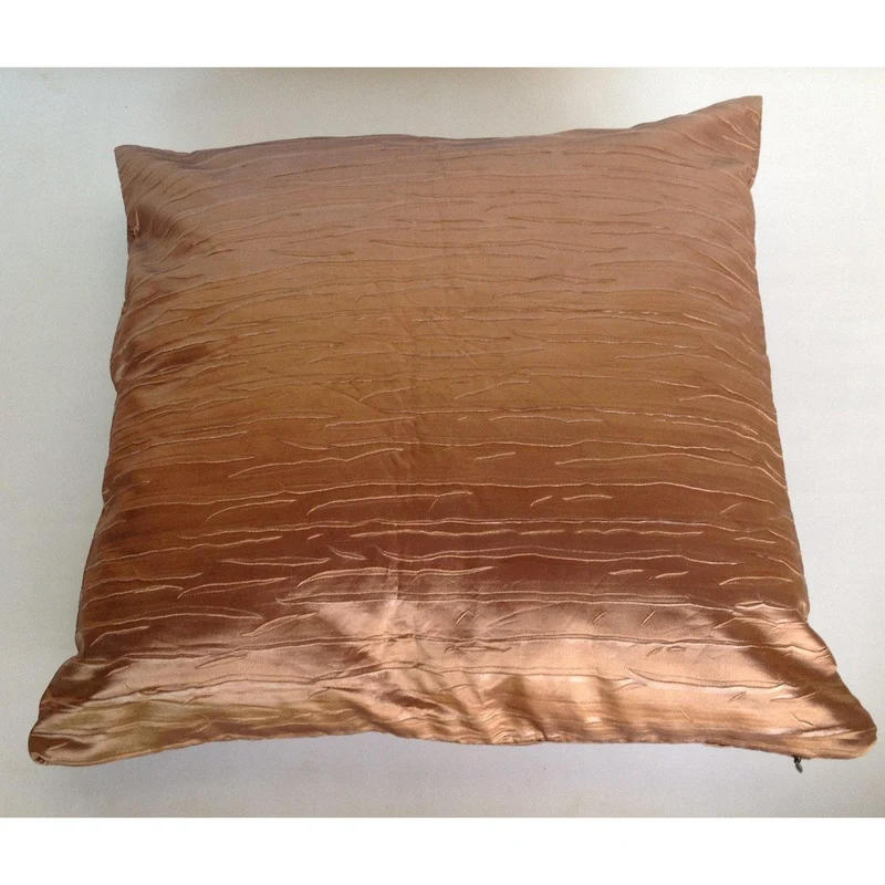 Metallic Pillow Cover, Brown Decorative Cushion Cover 20"X20"